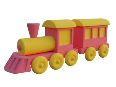 Low Poly Train 3D model
