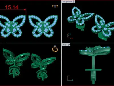 Earrings Diamond 3D print model