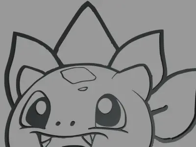 Bulbasaur Wall Silhouette 01 3D print model