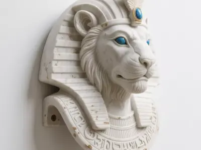 lion sculpture 3D print model