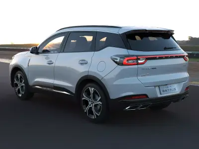 2023 Chery Tiggo7 Plus with lowpoly interior Low-poly 3D model
