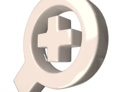 Zoom In Symbol Low-poly 3D model