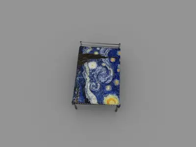 Starry Night bed  Low-poly 3D model