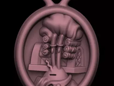 Eugene Krabs Bas-relief Keychain Sponge Bob Free 3D print model