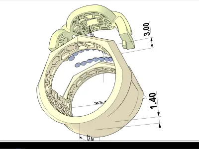 ROWS FACCET RING NIMA  Free 3D print model