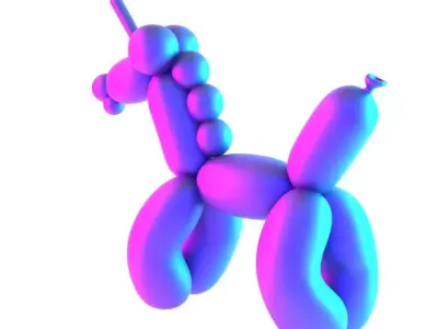 Candy Unicorn Balloon Decoration Props Second Life toy 3D print model