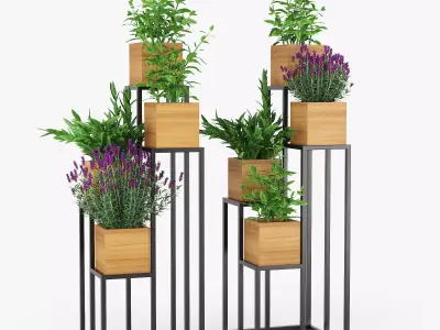 Quadrant Plant Stand 3D model
