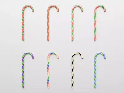 CandyCane2 Free low-poly 3D model