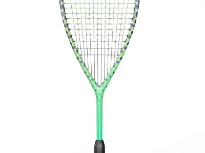 Squash set paddle and balls 3D model