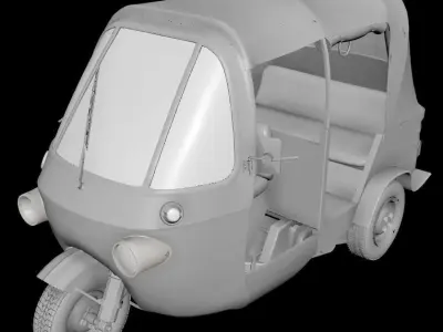 POOR OLD CAR THREE WHEELS 3D model