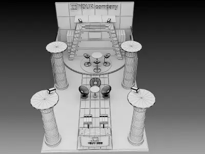 Booth Exhibition Stand a589a 3D model