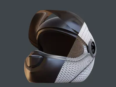  Flip up Full Face Motorcycle Helmet 3D model