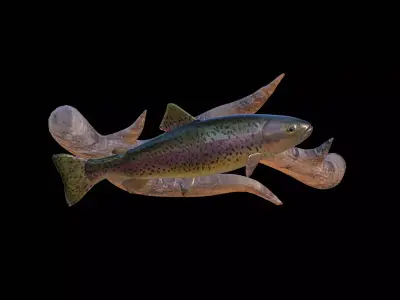 RAINBOW UNDERWATER STATUE ON THE WALL DETAILED TEXTURE 3D print model