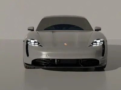 Car Rigged - Porsche Taycan 3D model