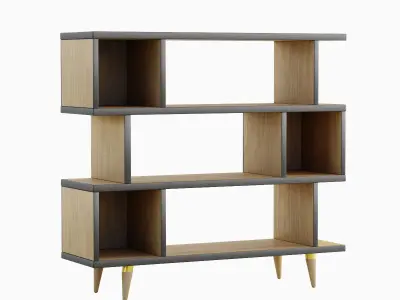 Modern Bookshelf 02 3D model