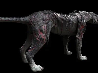 Dark-style leopard 3D model