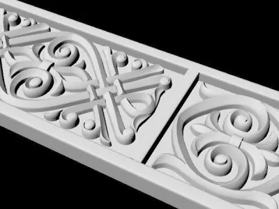 Central decor ornament for furniture 3D model 348