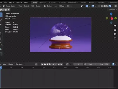 Winter Snow Globe 3D Model 3D model