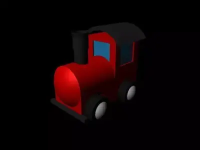 Train Engine Low-poly 3D model