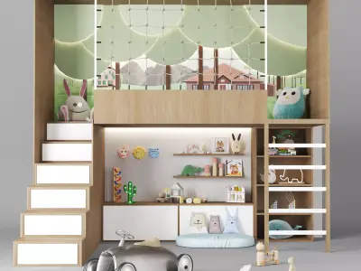 children funiture and toys 3D model