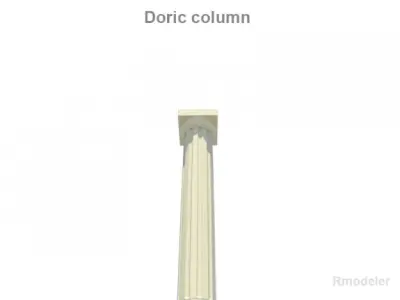 Greek Doric Short Column 3D model