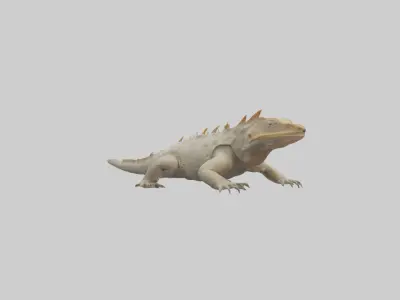 Horned Lizard resting model Low-poly 3D model