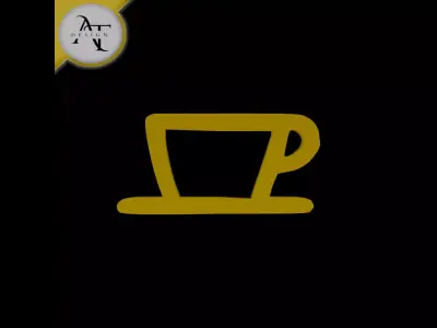 Simple Coffee Cup Symbol - 2D Art Free 3D print model order