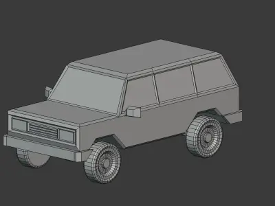 Offroad 4x4 jeep truck SUV Low-poly 3D model