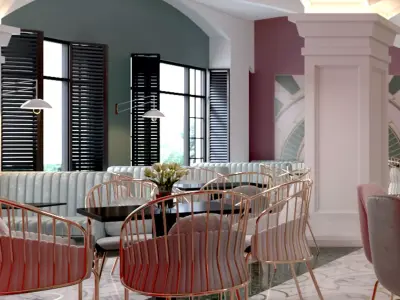 restaurant interior scenes 3D model