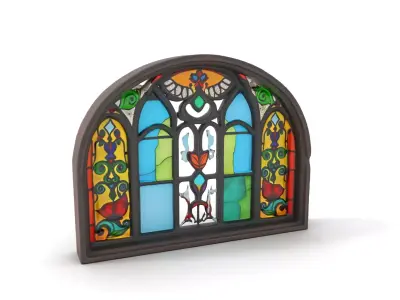 Vibrant Stained Glass Window model pack Low-poly 3D model