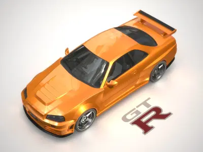Nissan Skyline R34 GT-R Low-poly 3D model