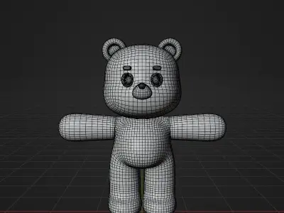 Cartoon character cute Bear 3D model