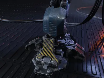 Realistic Mech in military style Low-poly 3D model