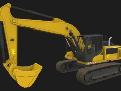 Construction Machine Pack Low-poly 3D model
