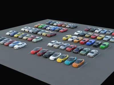 R3DP AMERICAN CARS LOW-POLY PBR COLLECTION - 70 Total Vehicles Low-poly 3D model