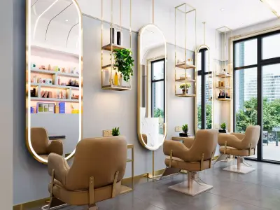 Modern Hair Salon Styling Chair Collection 3D - PBR Textures 3D model