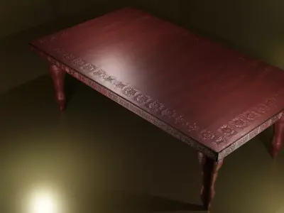 Antique Table Low-poly 3D model