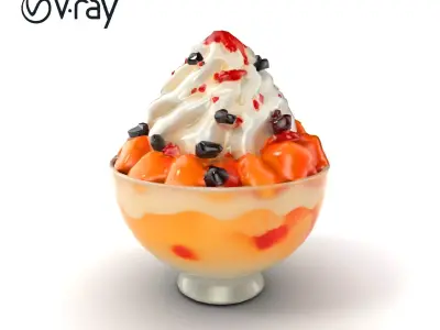 Korean Bingsu Dessert Photorealistic Model Pack Low-poly 3D model