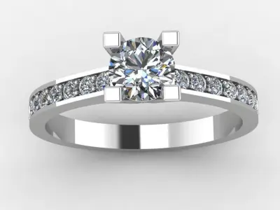Engagement diamond ring  3D print model