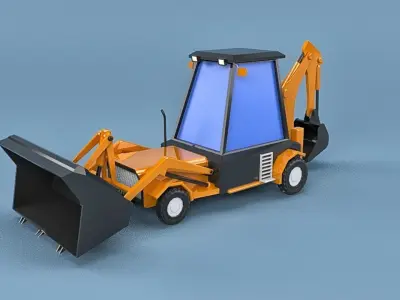 Low Poly Excavator Loader Low-poly 3D model