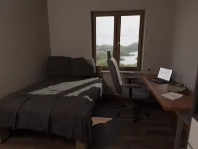 Modern Nice Bedroom 3D model