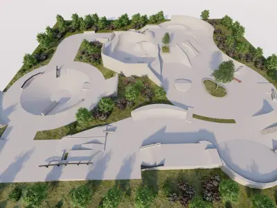 Skatepark-Skate Park PACK 3D model