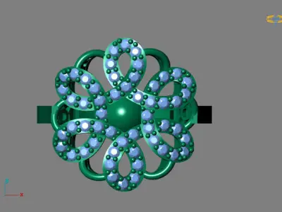 STL 3DM Women Ring Womens Ring Diamonds With Stone Model 3D print model