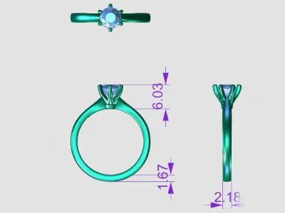 My 018 Wedding lady ring 3D print model