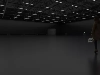 Dark exhibition Hall 3D model