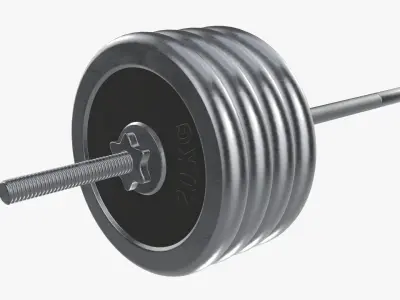 Weight bar straight with weights 3D model
