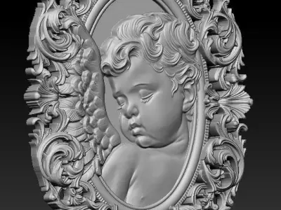 Cameo vintage angel 3D print model