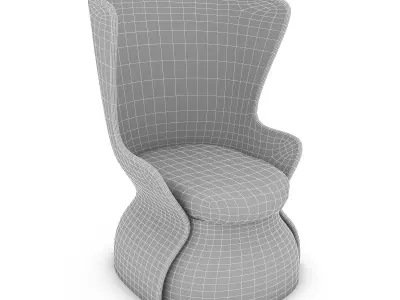 bamboo chair 3D model Low-poly 3D model