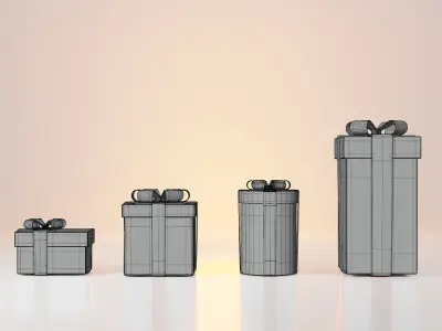 Gift Boxes Set 3D model For Free Free 3D model