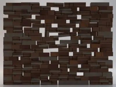 Brick Wall  Low-poly 3D model